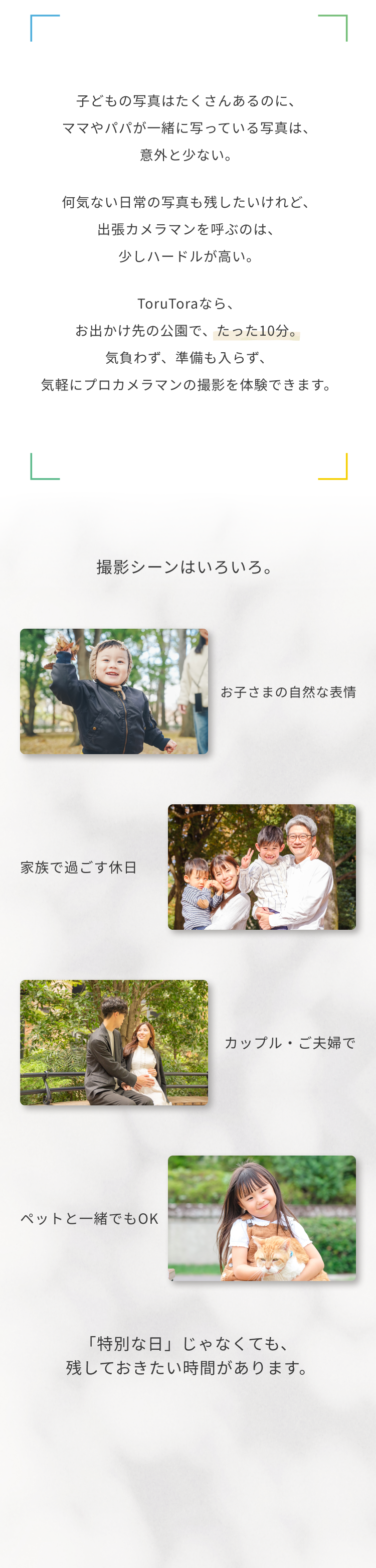 撮影サービス説明